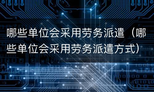 哪些单位会采用劳务派遣（哪些单位会采用劳务派遣方式）