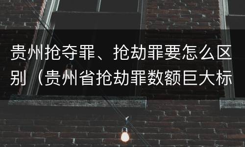 贵州抢夺罪、抢劫罪要怎么区别（贵州省抢劫罪数额巨大标准）