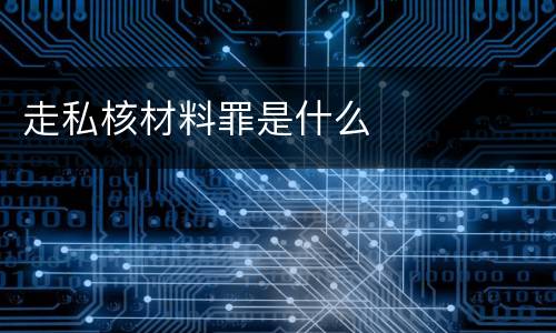 走私核材料罪是什么