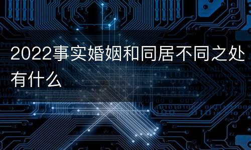2022事实婚姻和同居不同之处有什么