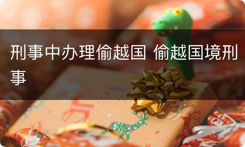 刑事中办理偷越国 偷越国境刑事