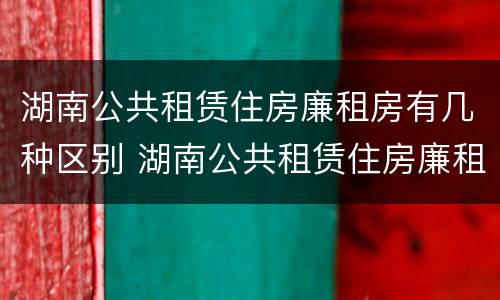 湖南公共租赁住房廉租房有几种区别 湖南公共租赁住房廉租房有几种区别
