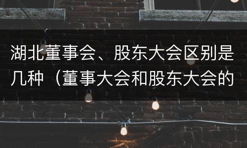 湖北董事会、股东大会区别是几种（董事大会和股东大会的区别）