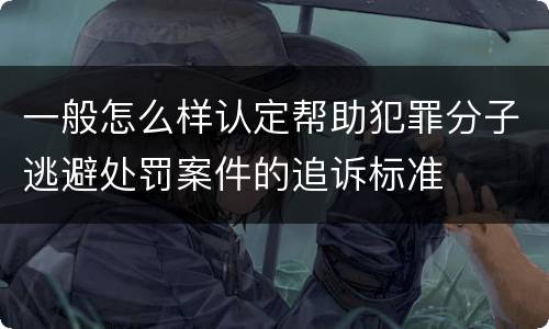 一般怎么样认定帮助犯罪分子逃避处罚案件的追诉标准