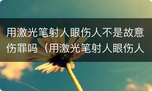 用激光笔射人眼伤人不是故意伤罪吗（用激光笔射人眼伤人不是故意伤罪吗为什么）