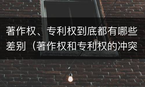 著作权、专利权到底都有哪些差别（著作权和专利权的冲突）