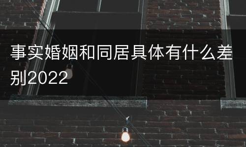事实婚姻和同居具体有什么差别2022