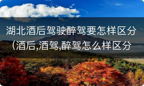 湖北酒后驾驶醉驾要怎样区分（酒后,酒驾,醉驾怎么样区分）