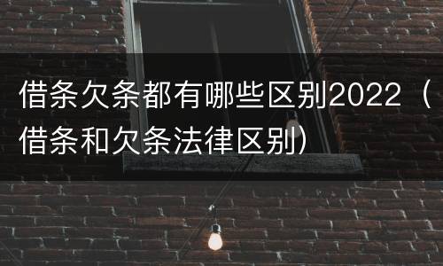 借条欠条都有哪些区别2022（借条和欠条法律区别）