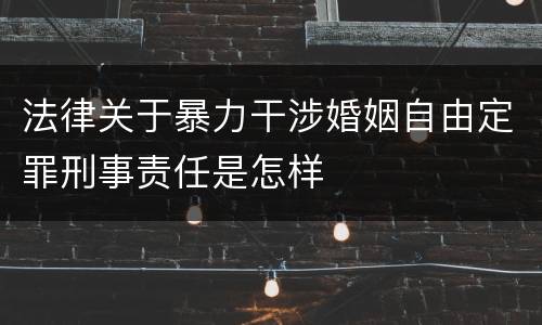 法律关于暴力干涉婚姻自由定罪刑事责任是怎样