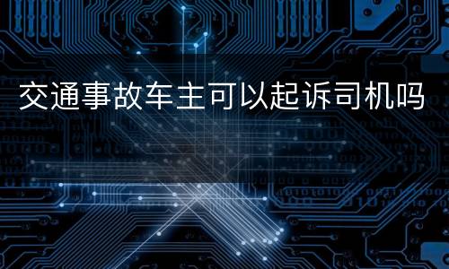 交通事故车主可以起诉司机吗