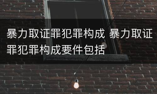 暴力取证罪犯罪构成 暴力取证罪犯罪构成要件包括