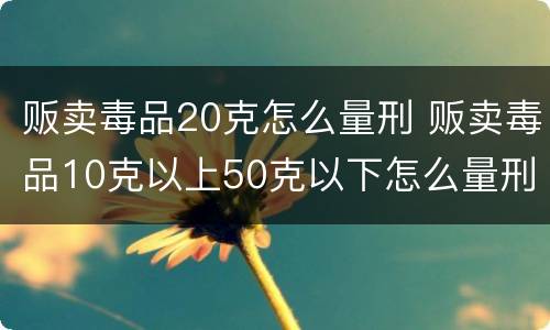 贩卖毒品20克怎么量刑 贩卖毒品10克以上50克以下怎么量刑