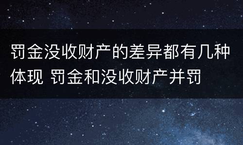 罚金没收财产的差异都有几种体现 罚金和没收财产并罚