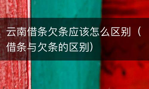 云南借条欠条应该怎么区别（借条与欠条的区别）