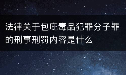法律关于包庇毒品犯罪分子罪的刑事刑罚内容是什么