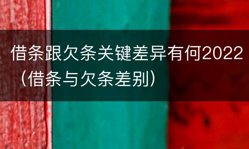 借条跟欠条关键差异有何2022（借条与欠条差别）