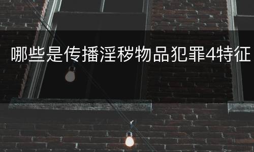 哪些是传播淫秽物品犯罪4特征