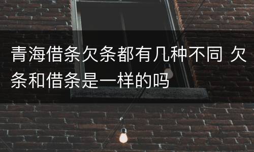 青海借条欠条都有几种不同 欠条和借条是一样的吗