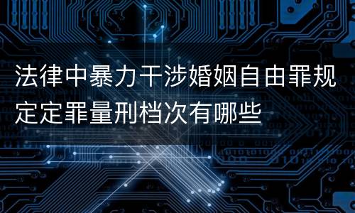法律中暴力干涉婚姻自由罪规定定罪量刑档次有哪些