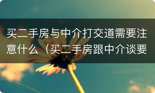 买二手房与中介打交道需要注意什么（买二手房跟中介谈要注意什么）