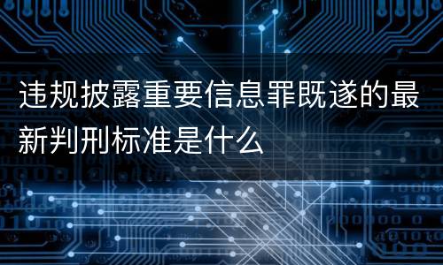 违规披露重要信息罪既遂的最新判刑标准是什么