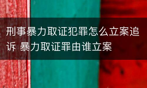 刑事暴力取证犯罪怎么立案追诉 暴力取证罪由谁立案
