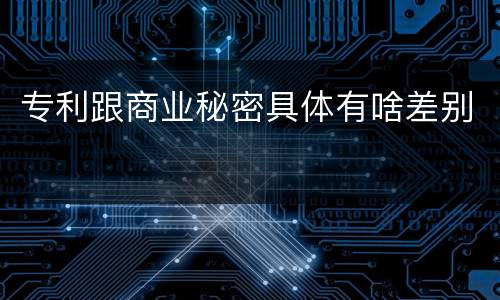 专利跟商业秘密具体有啥差别