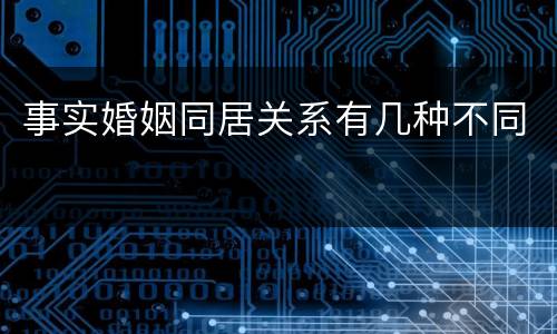 事实婚姻同居关系有几种不同