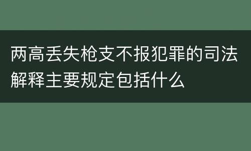 两高丢失枪支不报犯罪的司法解释主要规定包括什么