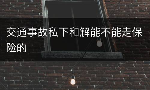 交通事故私下和解能不能走保险的