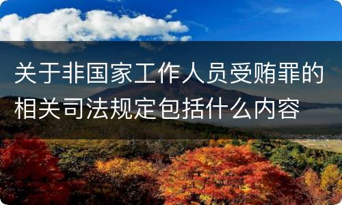 关于非国家工作人员受贿罪的相关司法规定包括什么内容
