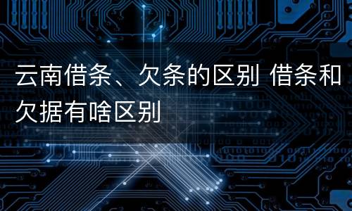 云南借条、欠条的区别 借条和欠据有啥区别