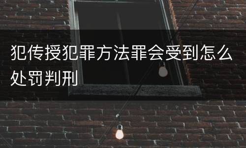 犯传授犯罪方法罪会受到怎么处罚判刑