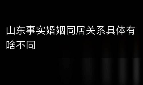 山东事实婚姻同居关系具体有啥不同