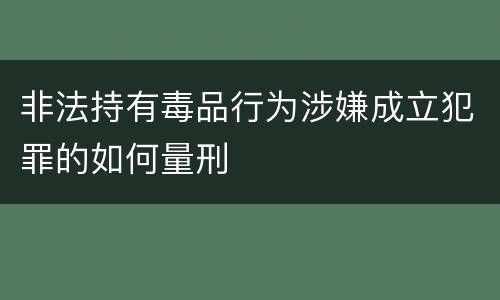 非法持有毒品行为涉嫌成立犯罪的如何量刑