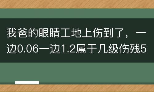 我爸的眼睛工地上伤到了，一边0.06一边1.2属于几级伤残53岁了能陪多少钱谢谢