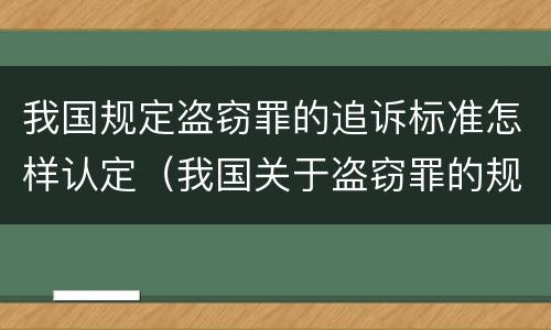 我国规定盗窃罪的追诉标准怎样认定（我国关于盗窃罪的规定）