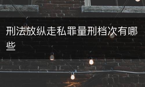 刑法放纵走私罪量刑档次有哪些