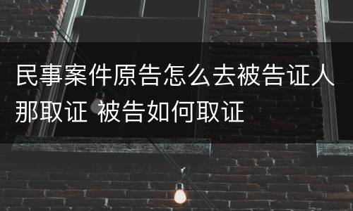 民事案件原告怎么去被告证人那取证 被告如何取证