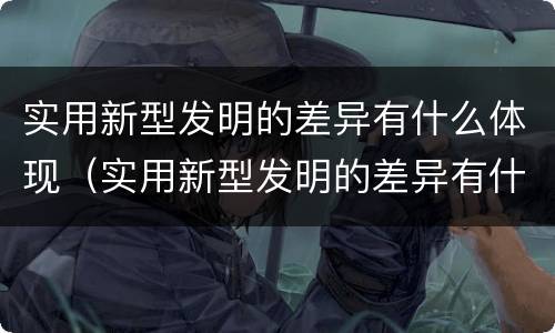 实用新型发明的差异有什么体现(实用新型发明的差异有什么体现和特点)