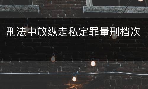 刑法中放纵走私定罪量刑档次