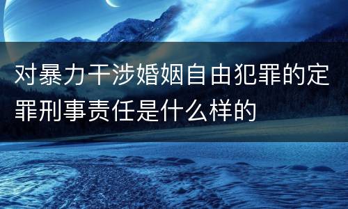 对暴力干涉婚姻自由犯罪的定罪刑事责任是什么样的