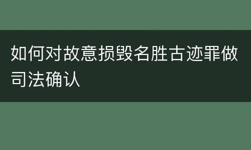 如何对故意损毁名胜古迹罪做司法确认