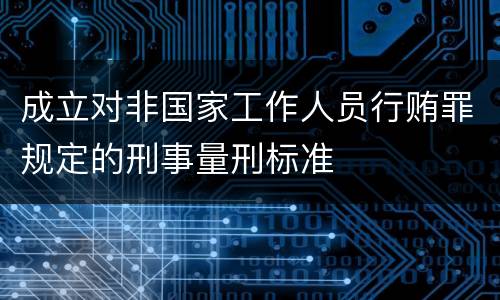 成立对非国家工作人员行贿罪规定的刑事量刑标准