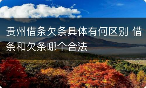 贵州借条欠条具体有何区别 借条和欠条哪个合法