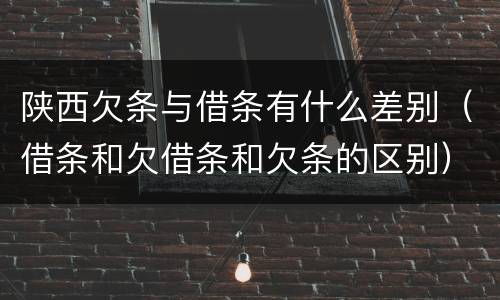 陕西欠条与借条有什么差别（借条和欠借条和欠条的区别）