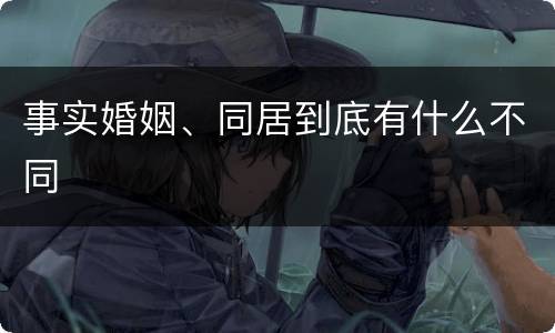 事实婚姻、同居到底有什么不同