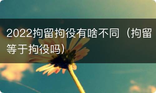 2022拘留拘役有啥不同（拘留等于拘役吗）