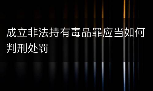 成立非法持有毒品罪应当如何判刑处罚